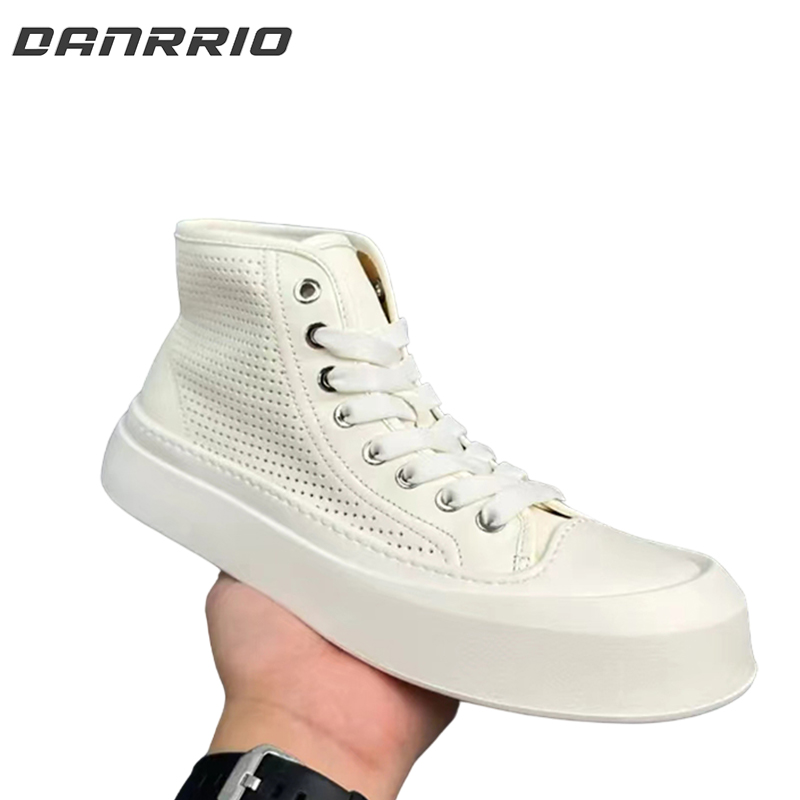 DANRRIO Handmade Retro Cowhide Mid-top Skate Shoes DANRRIO.COM DANRRIO