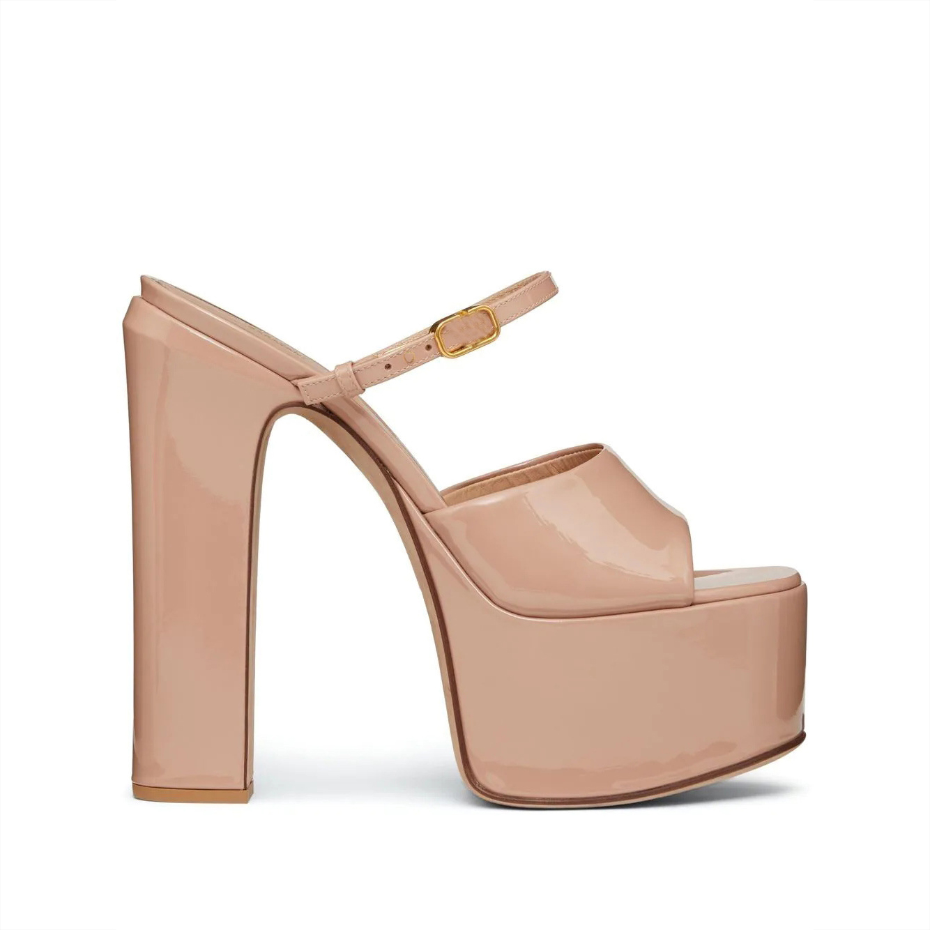 150mm Thick heel round toe buckle waterproof platform open toe one-strap sandals high heel sandals-MERUMOTE
