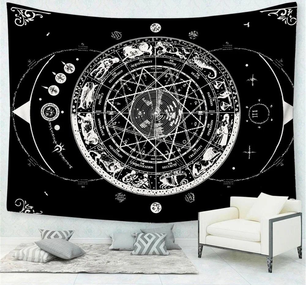 Sun Moon Mandala Tapestry Wall Hanging Tapestry Wing Wall Carpets Dorm Decor Psychedelic Beach Towel