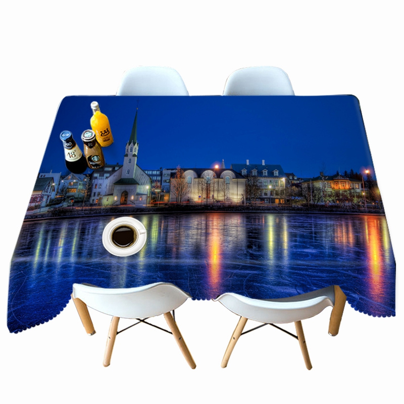

Bright Night Scene of City - 3D Tablecloth, 140*140cm, 501 Original