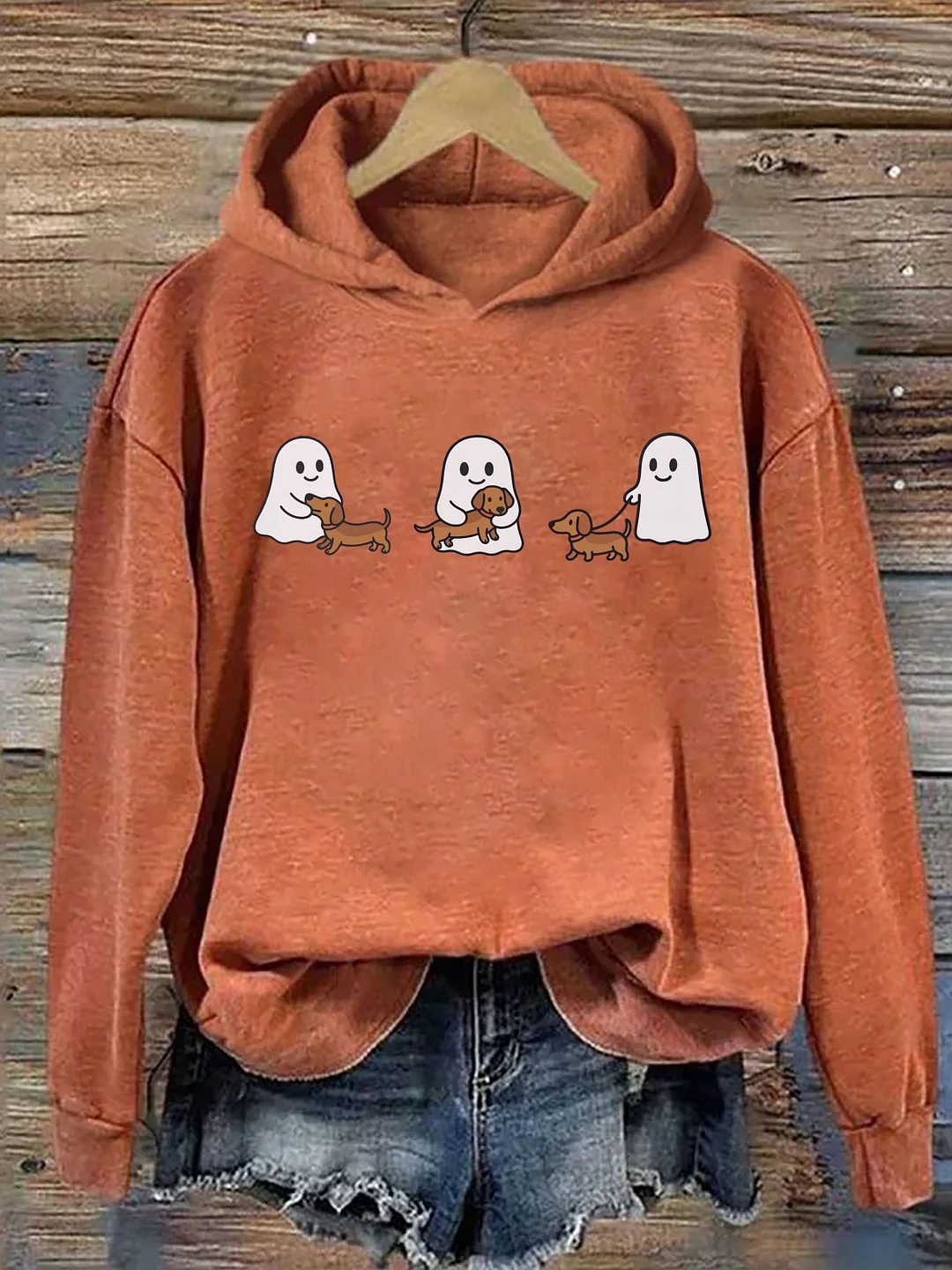Ghost Trio Halloween Dachshund Hoodie