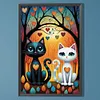 Diamond Painting-DIY Full Round Drill Black White Cats(60*40 CM)