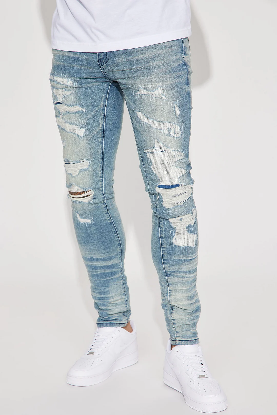 For The Fame Stacked Skinny Jeans - Light Wash