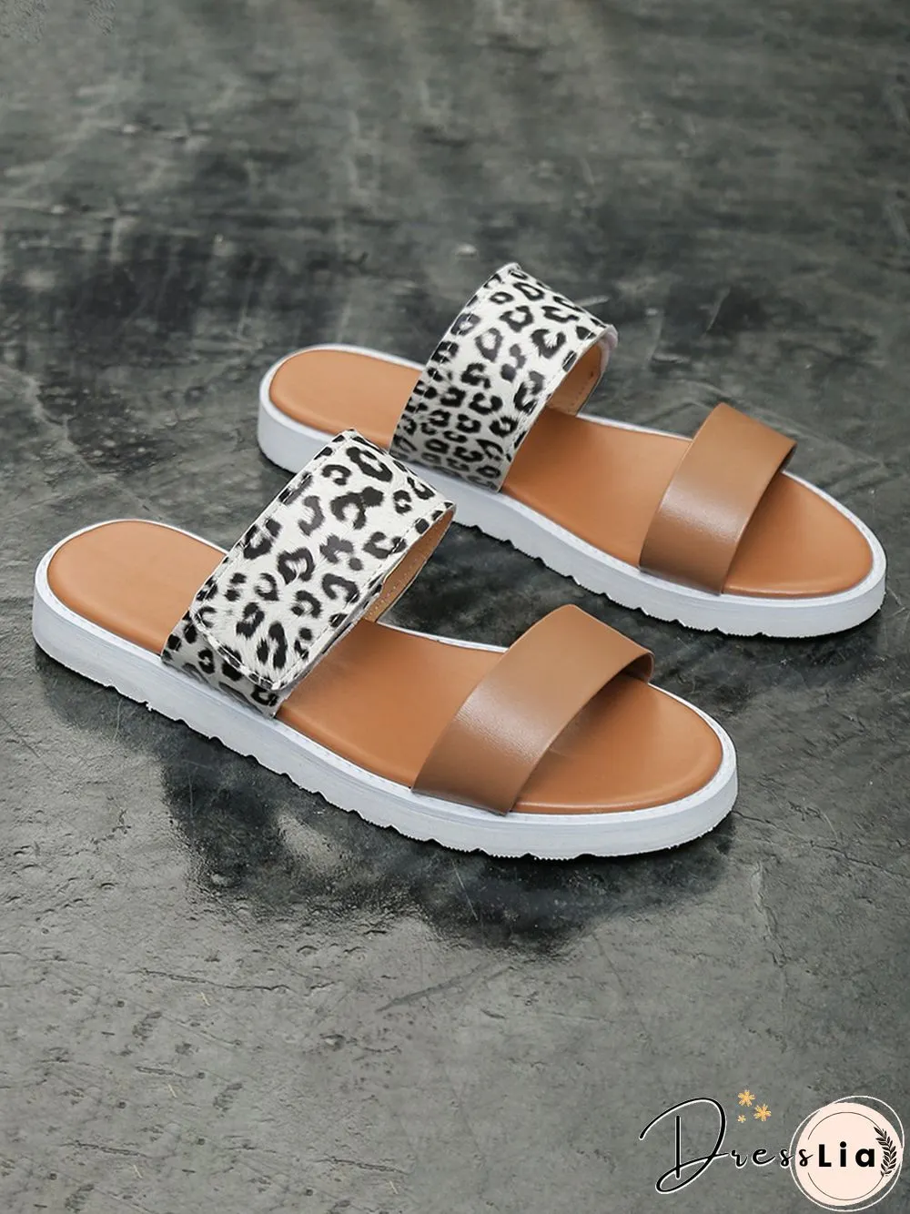 Leopard Print Snake Print Zebra Print Cow Print Strap Casual Slippers