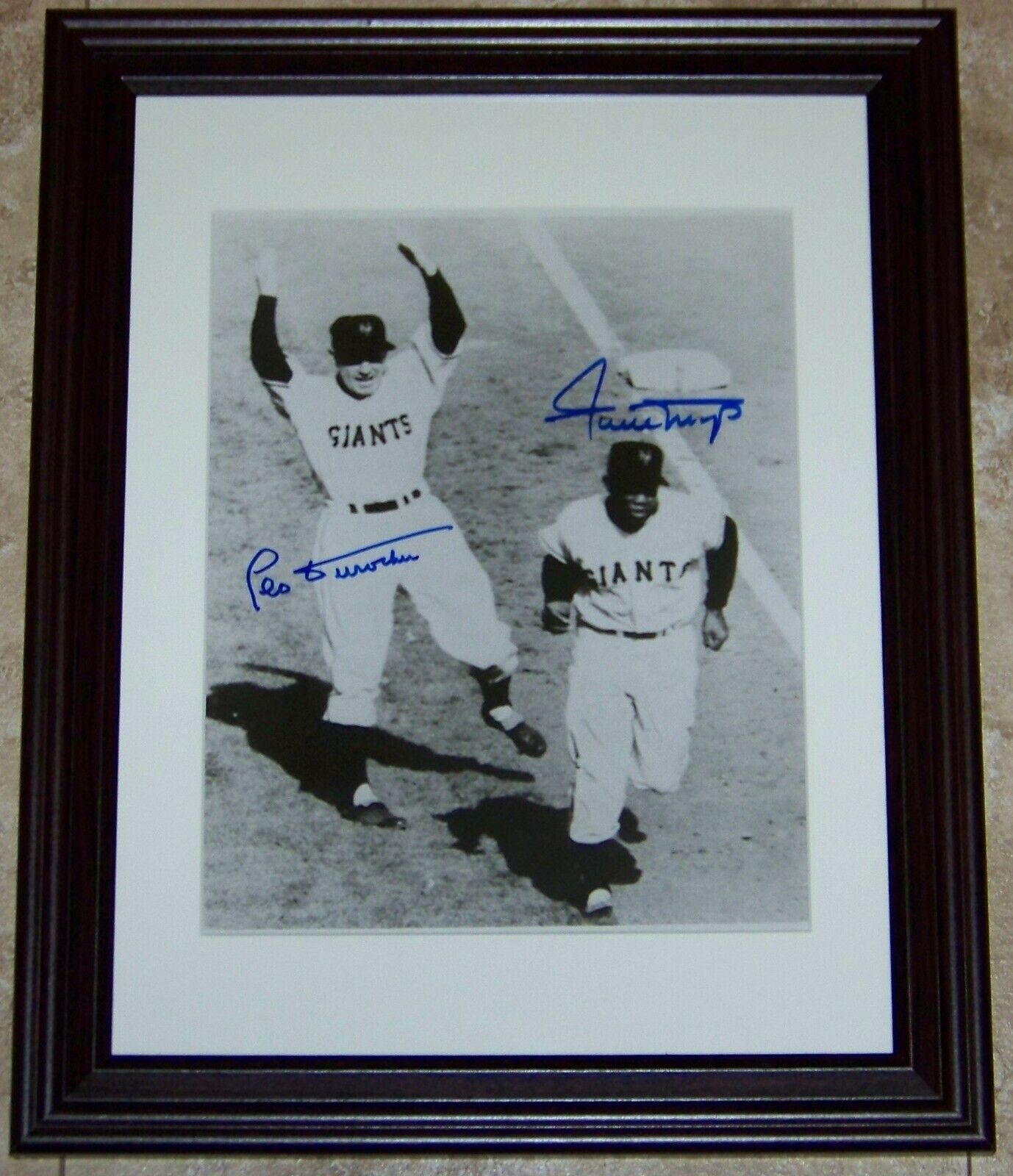 Willie Mays & Leo Durocher Signed Autographed Baseball 8x10 Photo Poster painting JSA AH LOA!