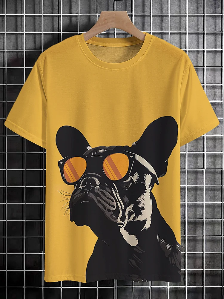 Men's A Dog Wearing Sunglasses Print T-Shirt
