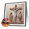 Croix en pierre J&eacute;sus sp&eacute;ciale en forme de 5d bricolage partiel diamants points kits d&rsquo;art en gemmes pour adultes d&eacute;butants d&eacute;coration int&eacute;rieure pein