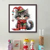 Christmas Kitten-18CT Stamped Cross Stitch 25*25cm/9.84*9.84in tapestrymarket