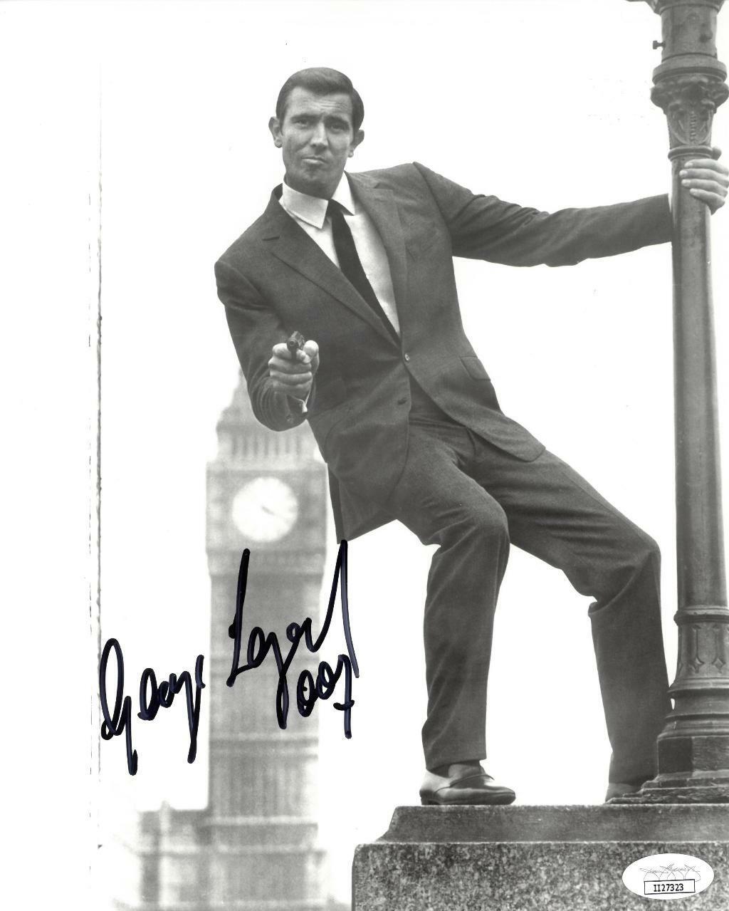 George Lazenby Signed 007 James Bond Autographed 8x10 B/W Photo Poster painting JSA #II27323