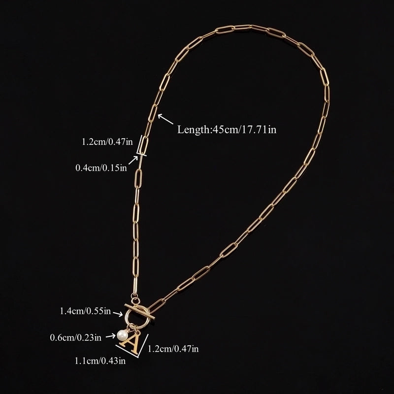 Casual Classic Style Letter 201 Stainless Steel 304 Stainless Steel Artificial Pearl Pendant Necklace