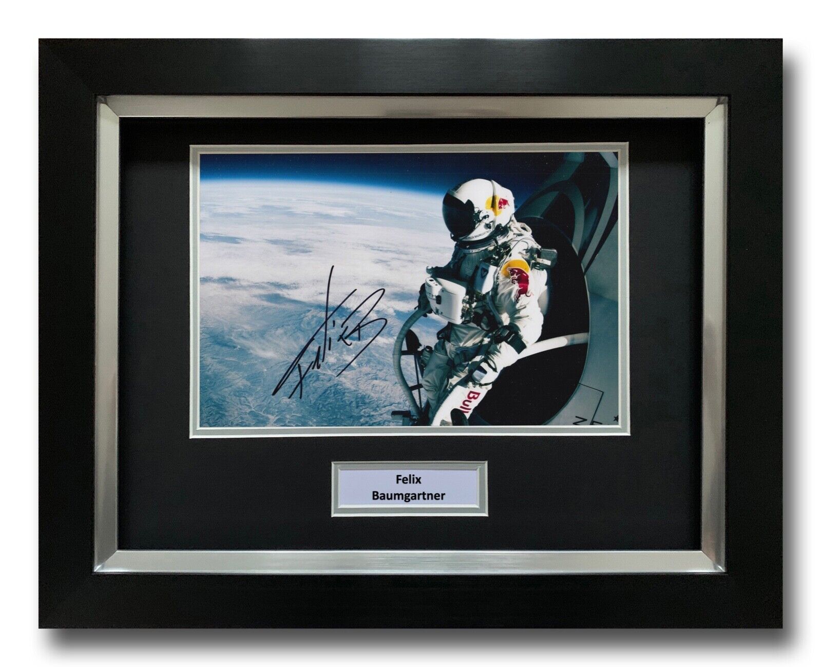 FELIX BAUMGARTNER HAND SIGNED FRAMED Photo Poster painting DISPLAY SPACE JUMP AUTOGRAPH 4