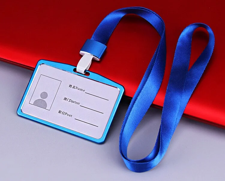 Men Women ID Bank Credit Card Holder Wallet Cute Students Bus Card Case Metal Identity Badge Lanyard Protector Cards Cover