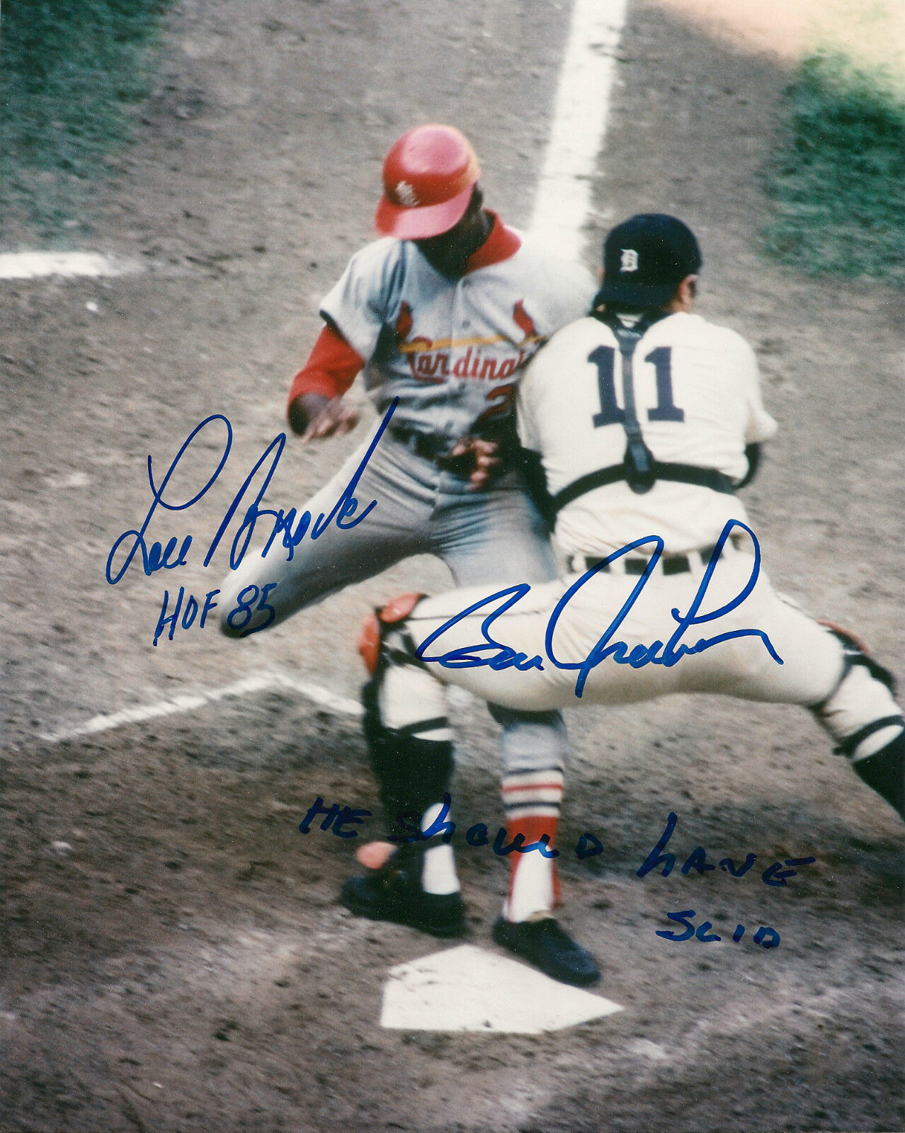 Bill han 1968 signed reprint Photo Poster painting World Series Reprint Detroit Tigers Brock