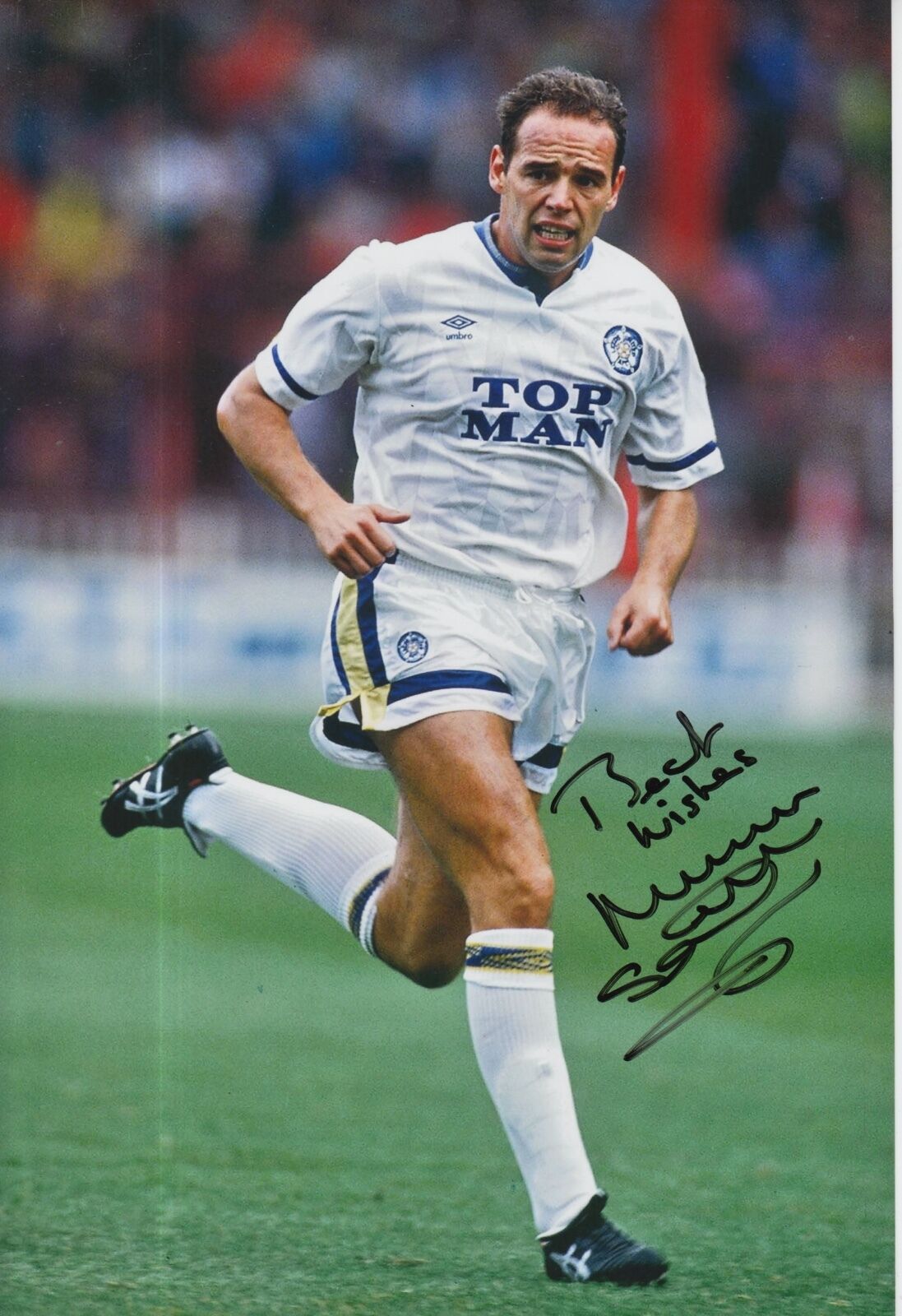 Mel Sterland Hand Signed Leeds United 12x8 Photo Poster painting.