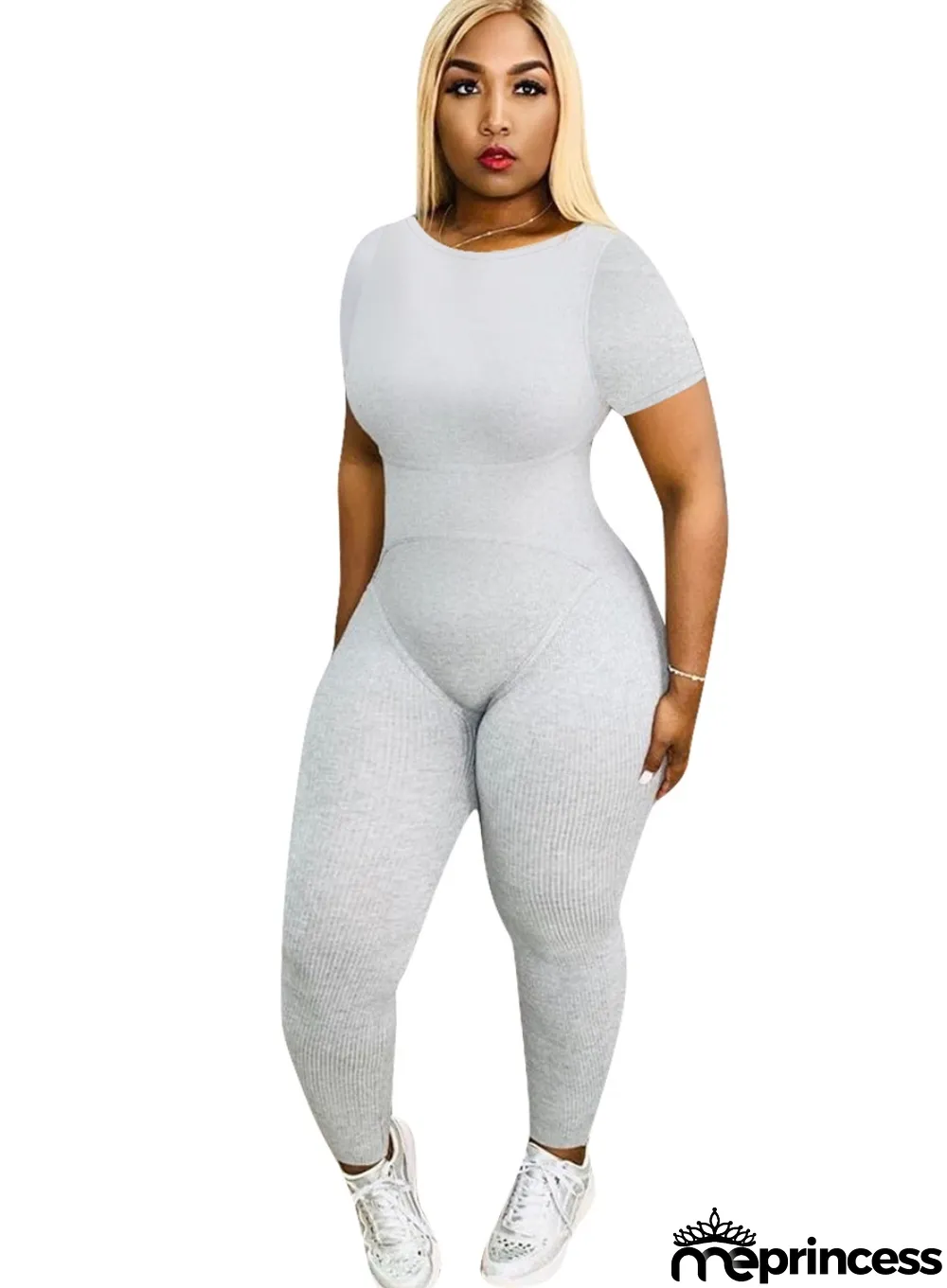 Summer Sports Fitness Plain Jumpsuit