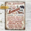Personalized Grilling Barbeque Rules Custom Classic Metal Signs
