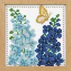 July - Larkspur Partial Bead Embroidery Kit 9CT Pre-Printed Bead Cross stitch 23*23CM