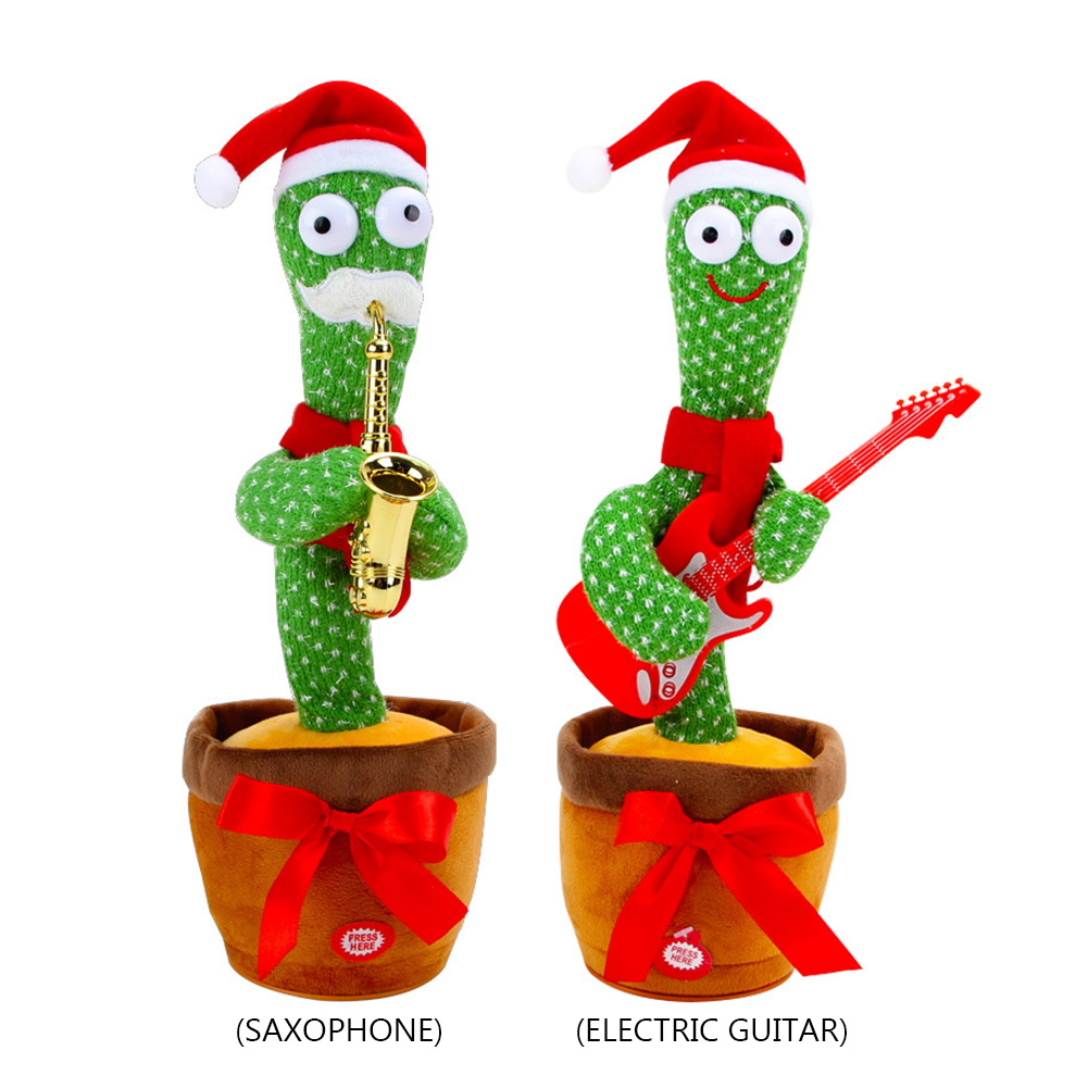 

Funny LED Christmas Dance Music Cactus Sing Dance Talking Doll Toy for Kids, 501 Original