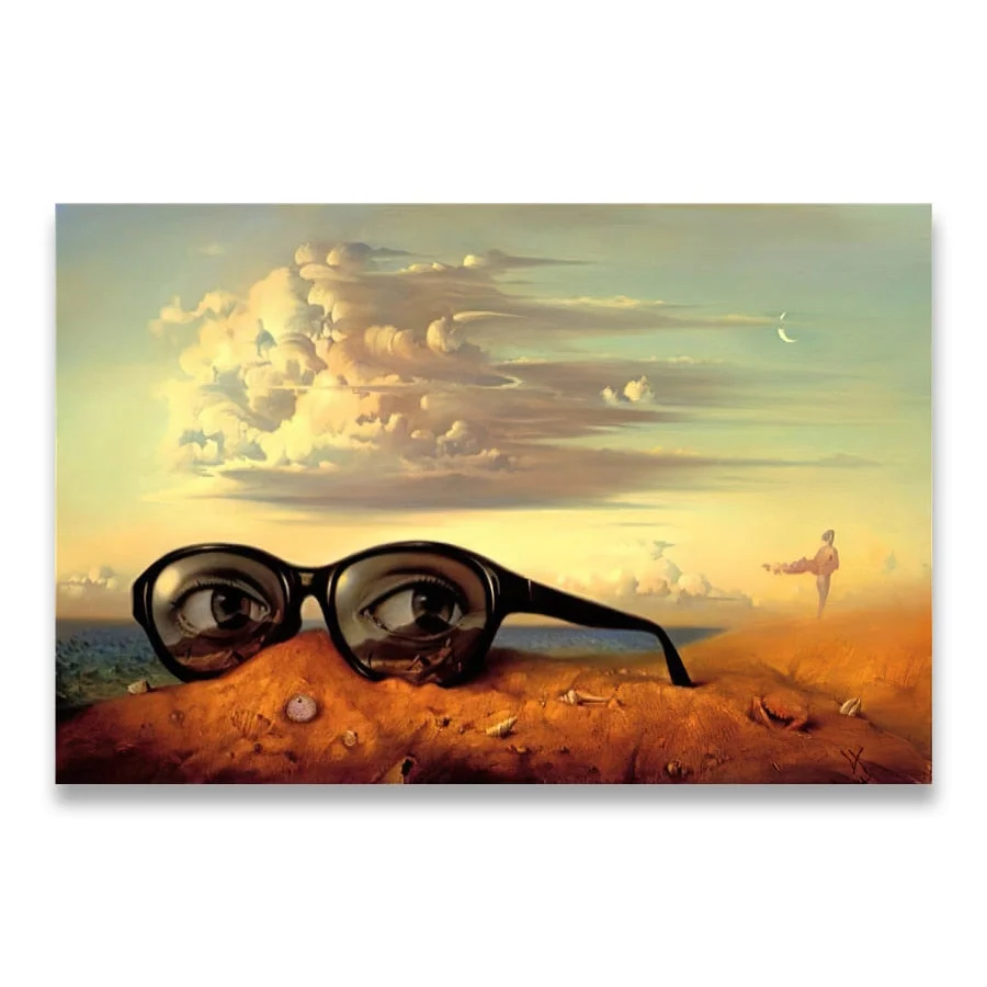 Salvador Dali Canvas Art Print Poster The Waves Book Sailboat Picture Canvas painting Diary of Discovery by Vladimir Kush
