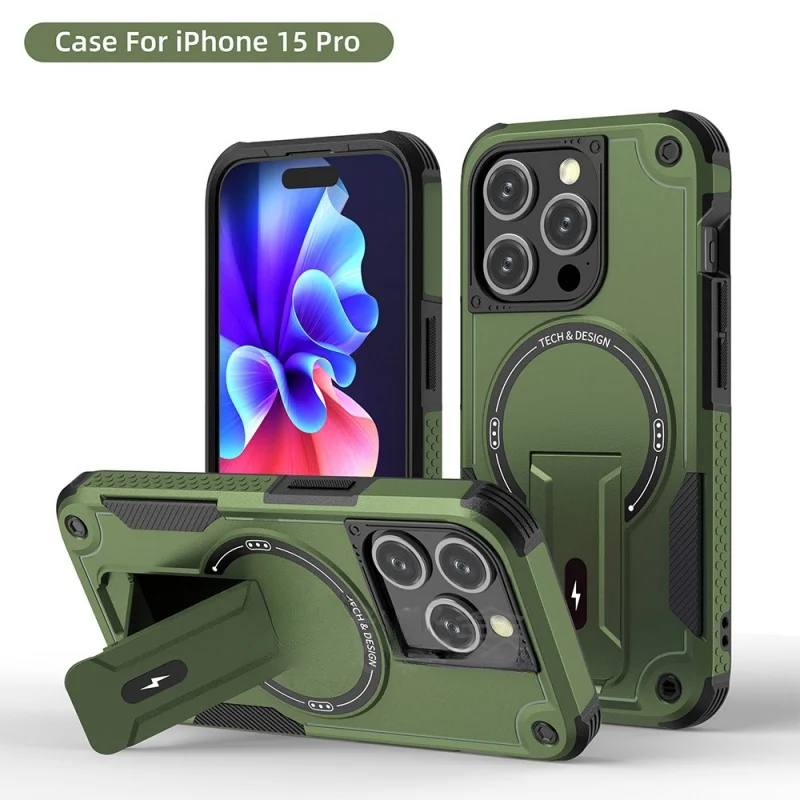 Armor Magnetic Invisible Bracket Apple Phone Case
