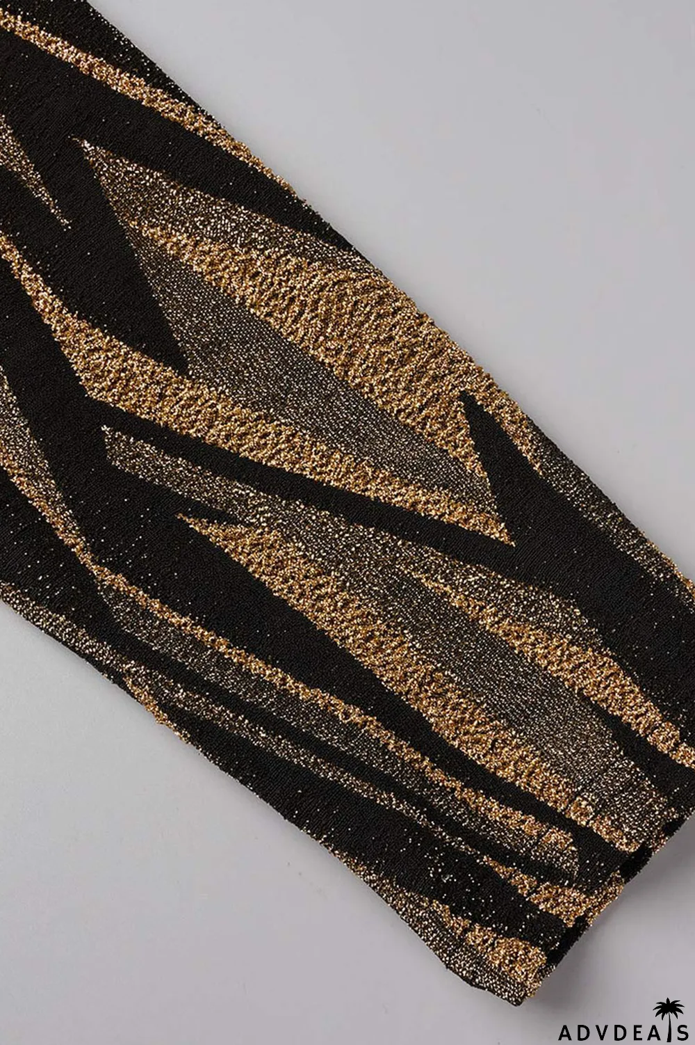 Black Sexy Print Bandage Patchwork V Neck Long Sleeve Two Pieces