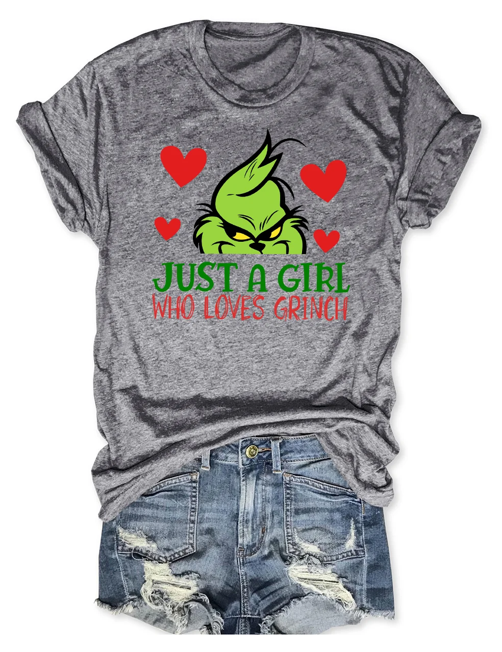 Just A Girl Who Loves Grinch Christmas T-Shirt