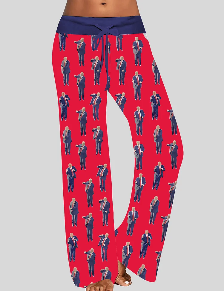Women's Fight America Wide Leg Drawstring Waistband Pants