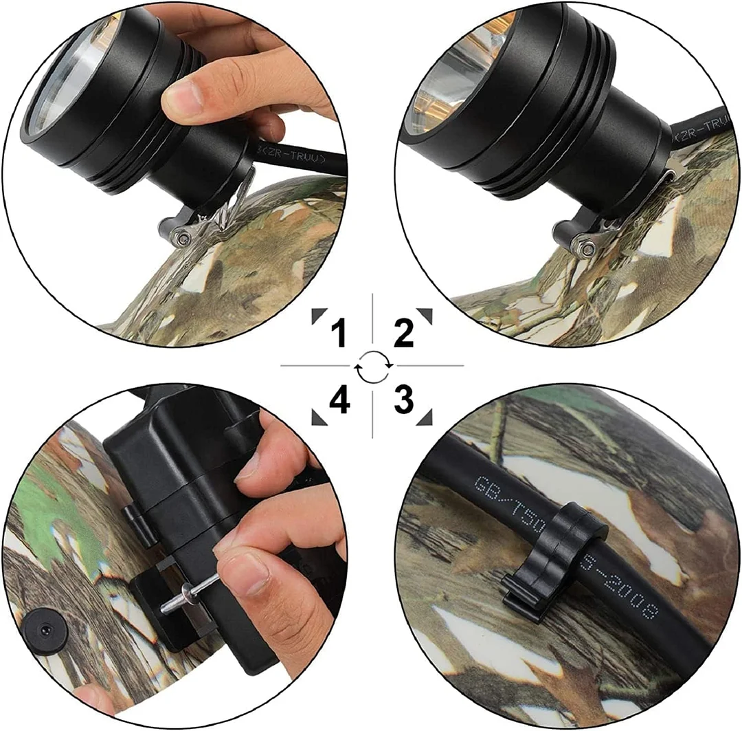 GearOZ LED Coyote Hog Coon Hunting Lights, Rechargeable Hunter Headlamp, Waterproof with Soft ...