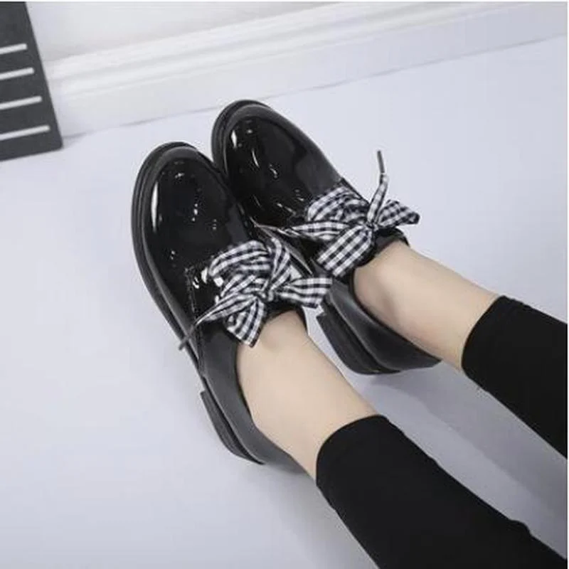 2019 Fashion Spring & Autumn Oxford Flats Woman Loafers Shoes Femme New Patent Leather Shoes Woman Casual Riband Women's Flats