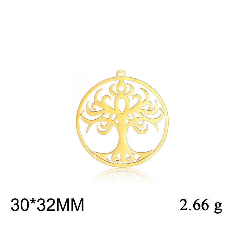 1 Piece 304 Stainless Steel Celtic Knot Maple Leaf Tree Pendant