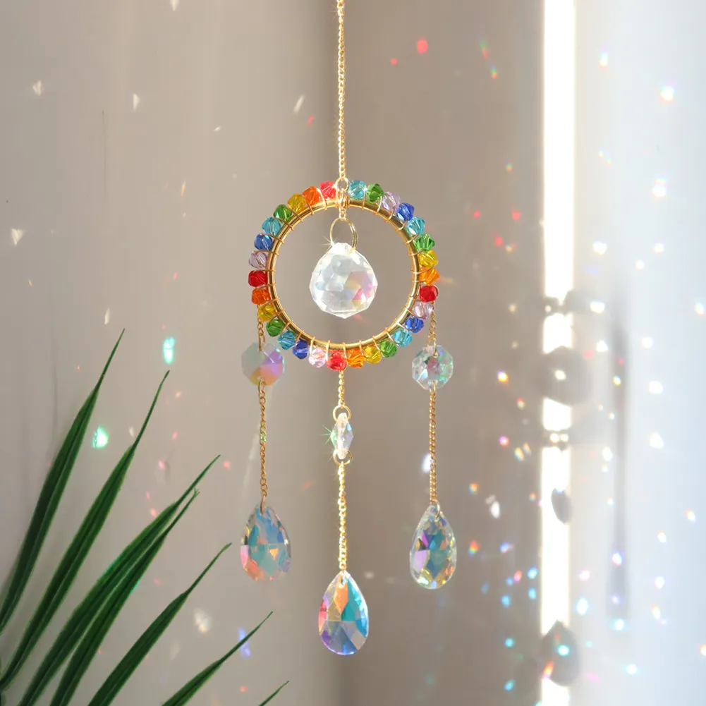 Colorful Beads Crystal Light Catching Jewelry Window Accessories for Living Room