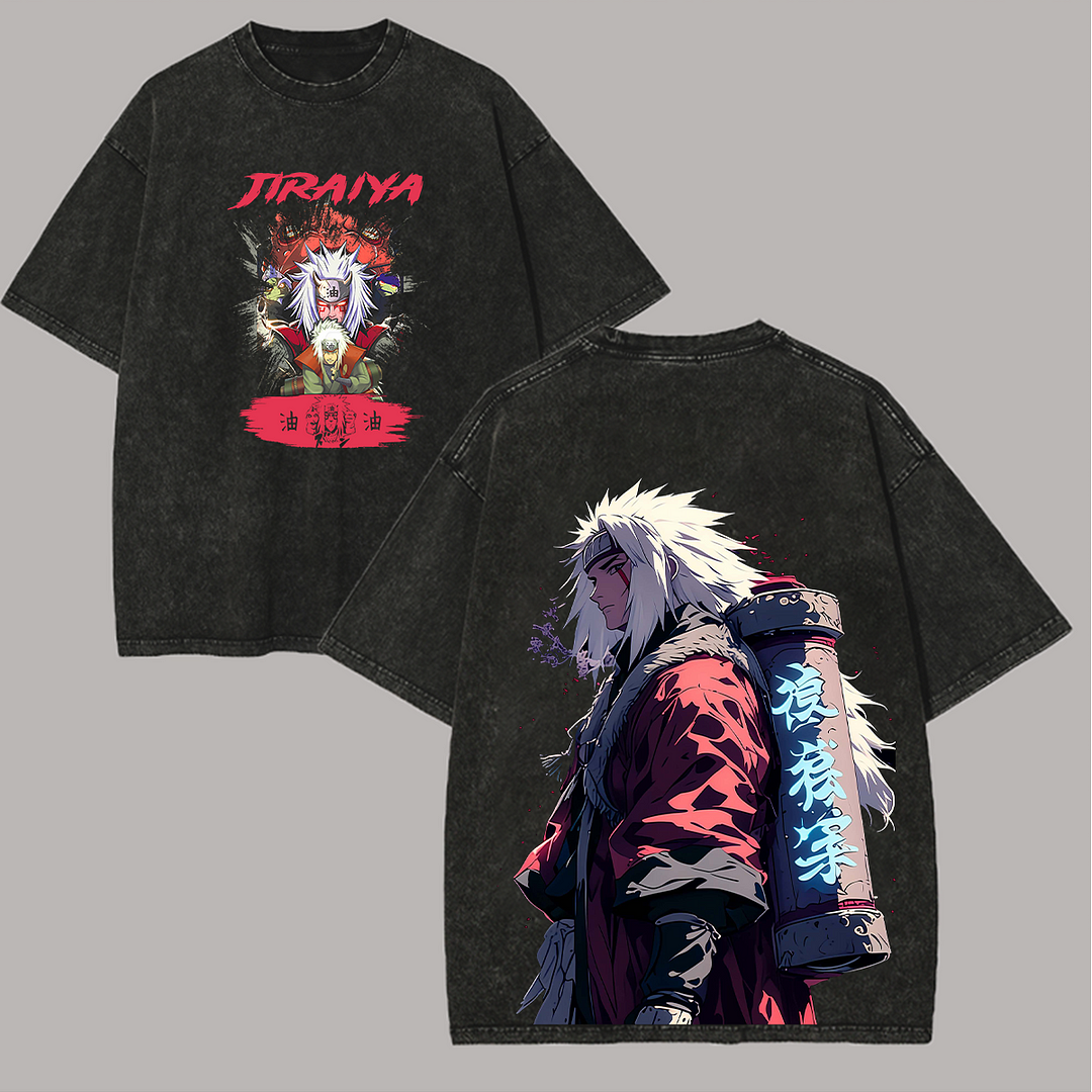 Naruto Jiraiya Printed Unisex Washed T-Shirt