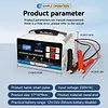 12V 24V Car Battery Charger LED Display Battery Maintainer Desulfator with Cable Clamps Overcharge Protection for Vehicle Motorcycle Boat Lead-acid Batteries