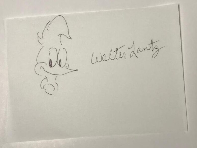 Walter Lantz (d. 1994) Signed Autographed 6.5x4.5