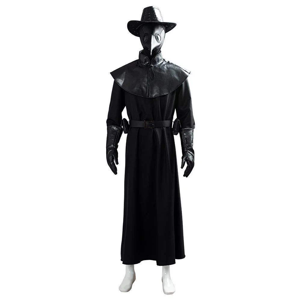 Plague Doctor Steampunk Brird Mask Cape Long Grown Hat Set Holloween Outfit Cosplay Costume