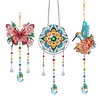 5pcs DIY Diamond Painting Wind Chimes Crystal Window Suncatcher Craft Set Birthday Gifts Home Garden Decor
