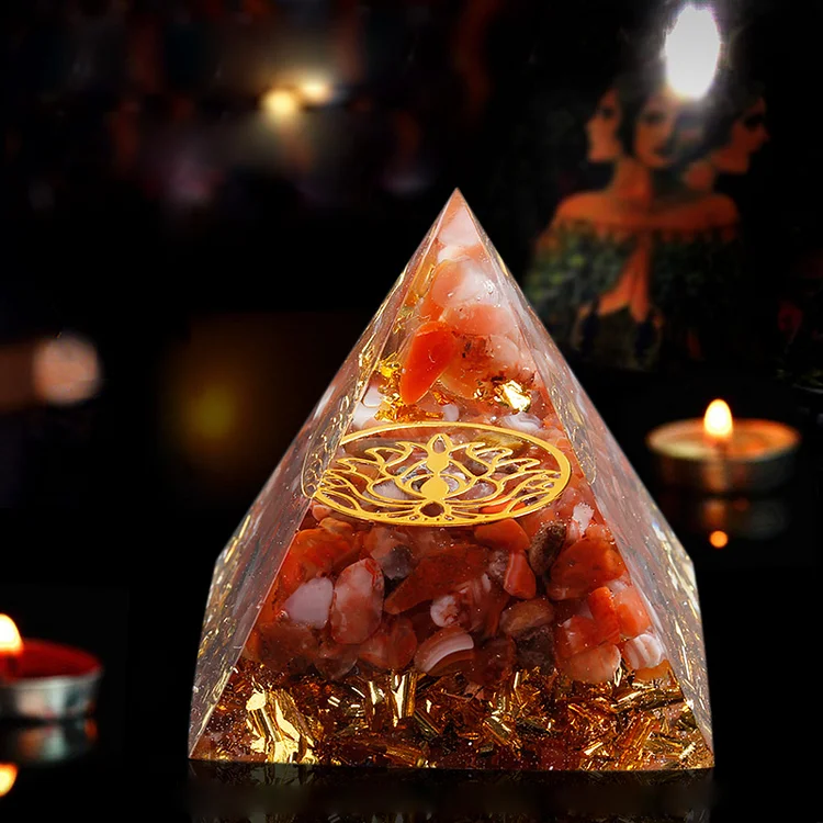 Red Agate Healing Orgone Pyramid