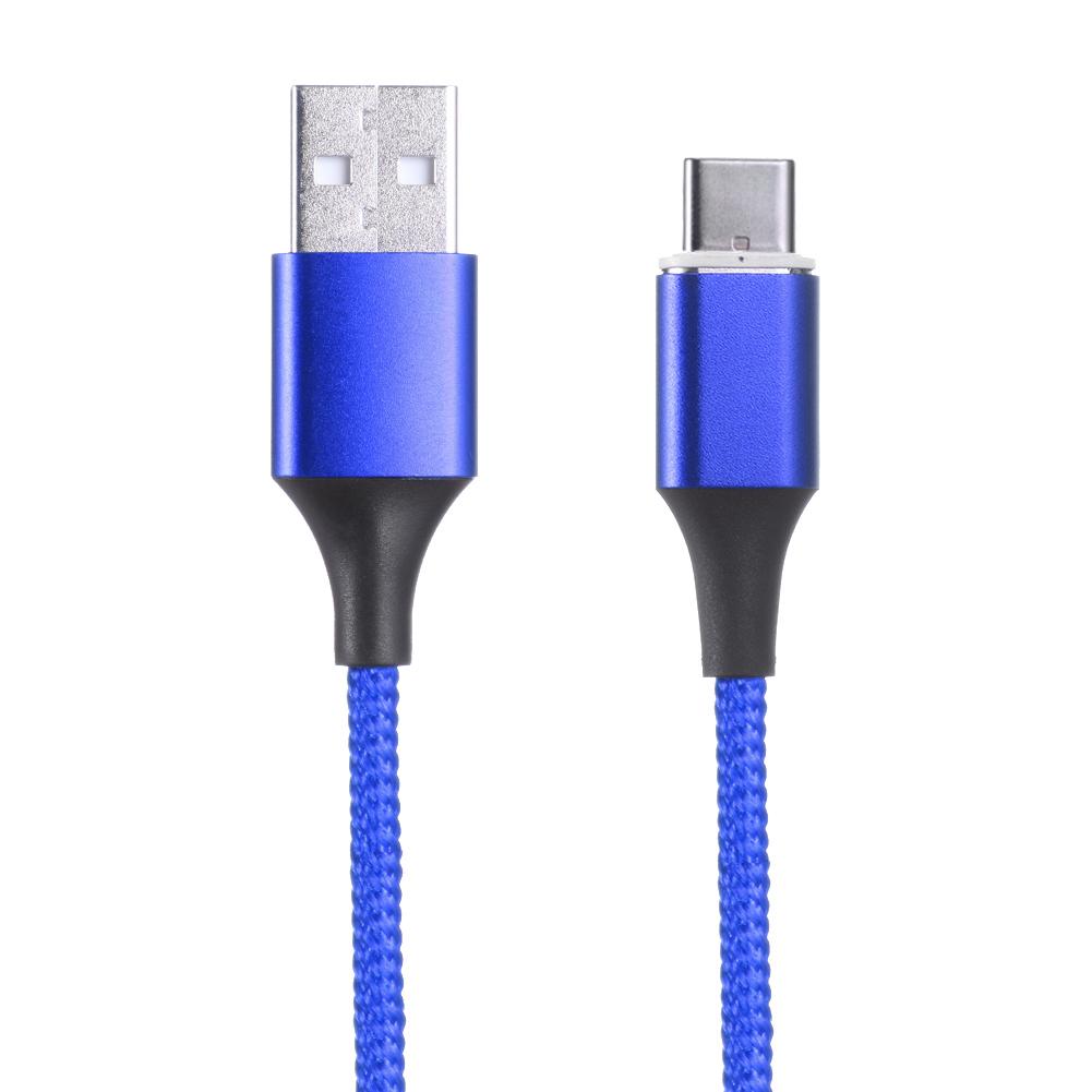 

Magnetic Type-C Braided 5V 3A 1m Charging Data Cable w/Side Lights, Blue, 501 Original