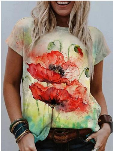 Women Half Sleeve V-neck Solid Color Dress