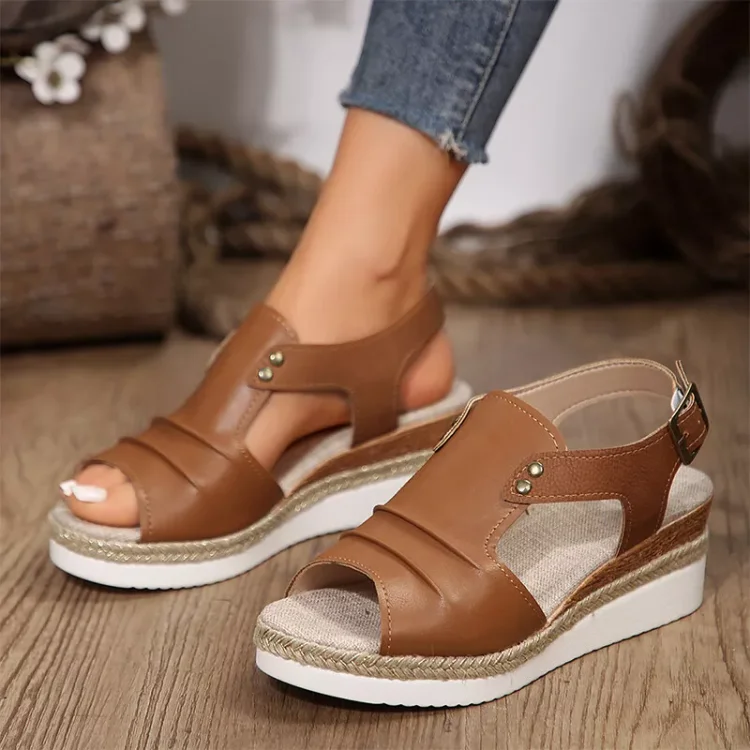 🔥Last Day 70% OFF -Women's Chunky Platform Classic Leather Sandals