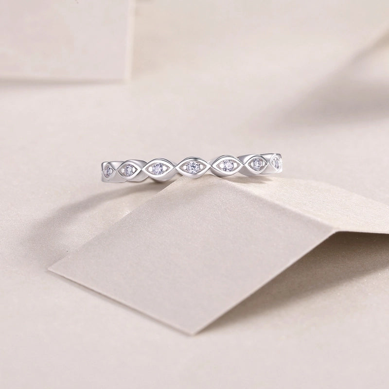 925 Sterling Silver Moissanite Geometric Rings