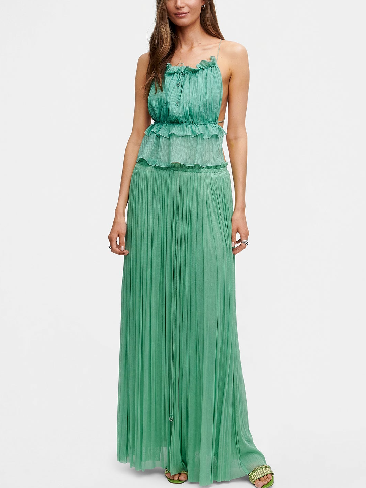 Backless Ruffled Suit