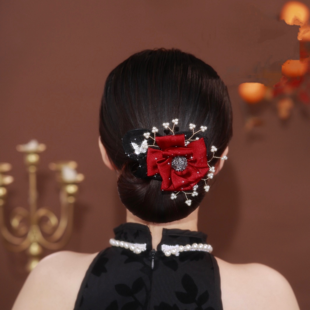 Red Lace Flower Hair Disk KERENTILA