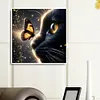 Black Cat Butterfly-Full Round Diamond Painting 30*30CM