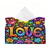 DIY Diamond Art Tissue Box Holder PULeather Crystal Mosaic Desktop Organizer Bag Resin Rhinestone Storage Organizer Gem Art Home Office Decor Craft Gift for Women