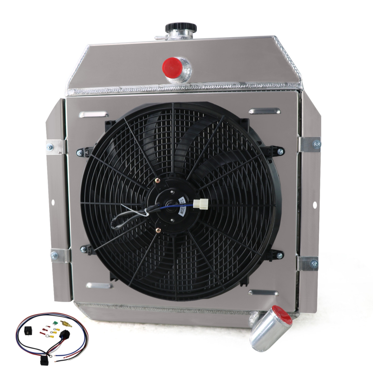Alloyworks 4 Row Radiator with Shroud Fan For 41-49 International KB1 ...