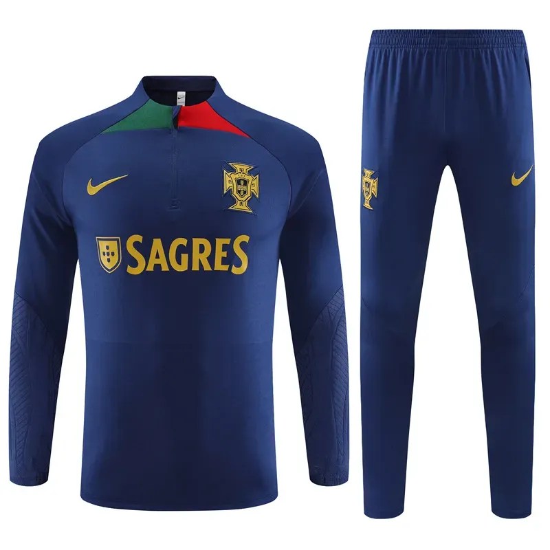 2023/2024 Portugal Half-Pull Training Suit Royal Blue Football Shirt mysite