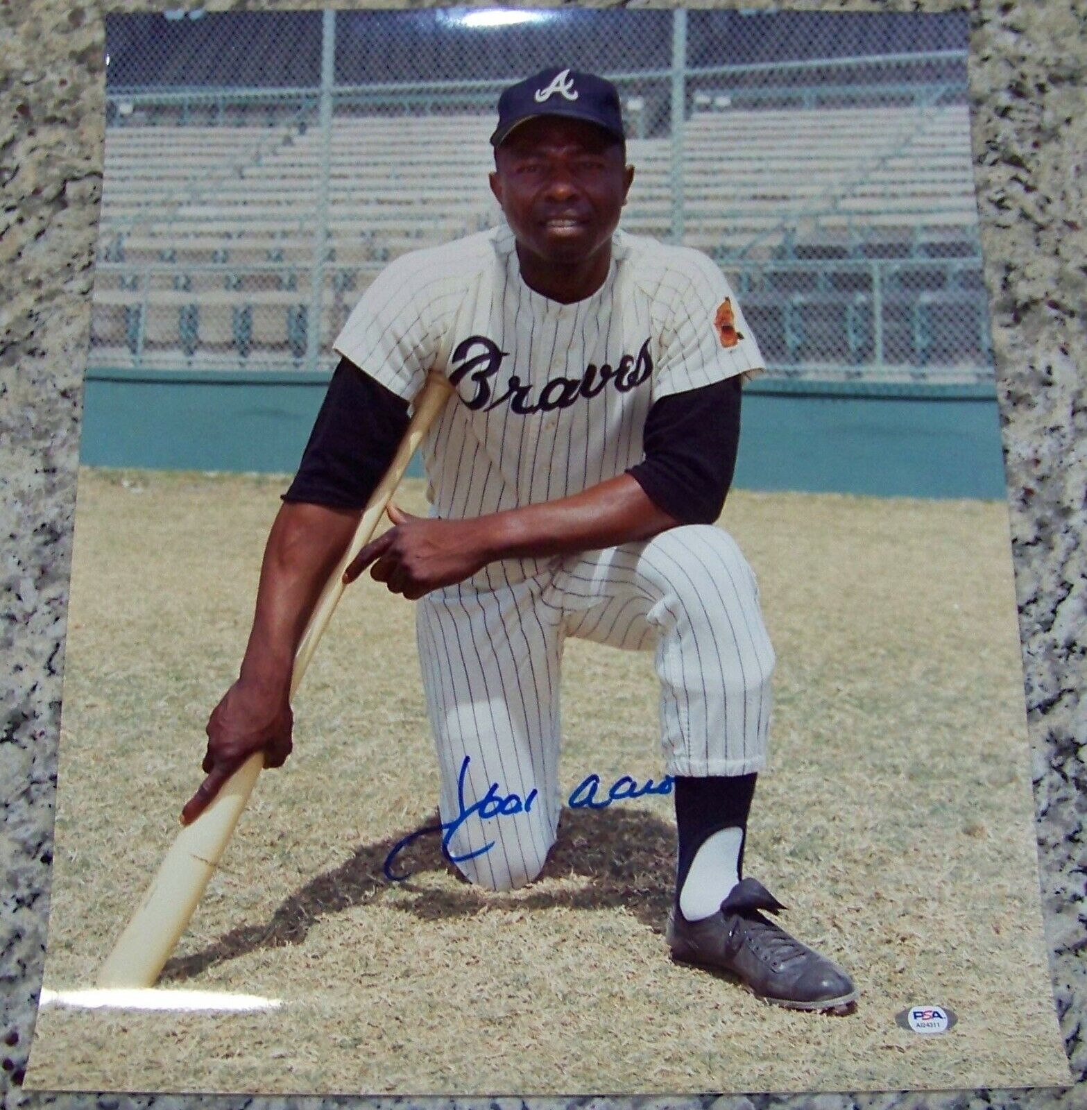 VERY RARE VINTAGE! Hank Aaron Signed Autographed 16x20 Baseball Photo Poster painting PSA COA!