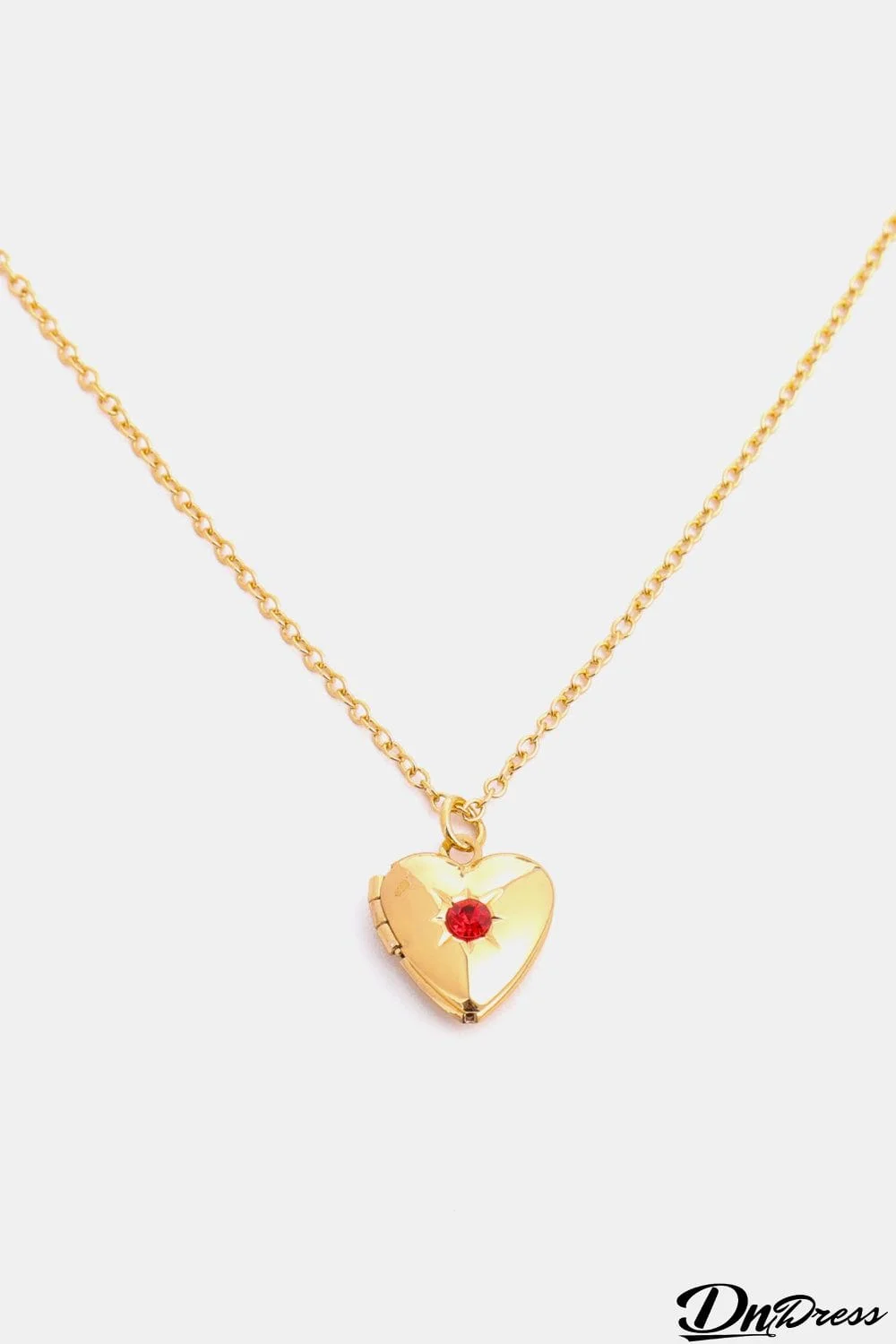 Zircon Heart Shape 14K Gold-Plated Pendant Necklace