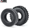AMK 1.0" Rubber Mud Terrain Off Road Tires 24x62x22mm for 1/24 RC Crawler Car Axial SCX24 Gladiator Deadbolt 1/18 TRX4M (2PCS)